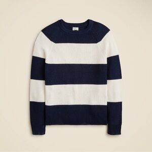 J. Crew Cotton Ribbed Sweater Navy White Stripe Men’s Size XL